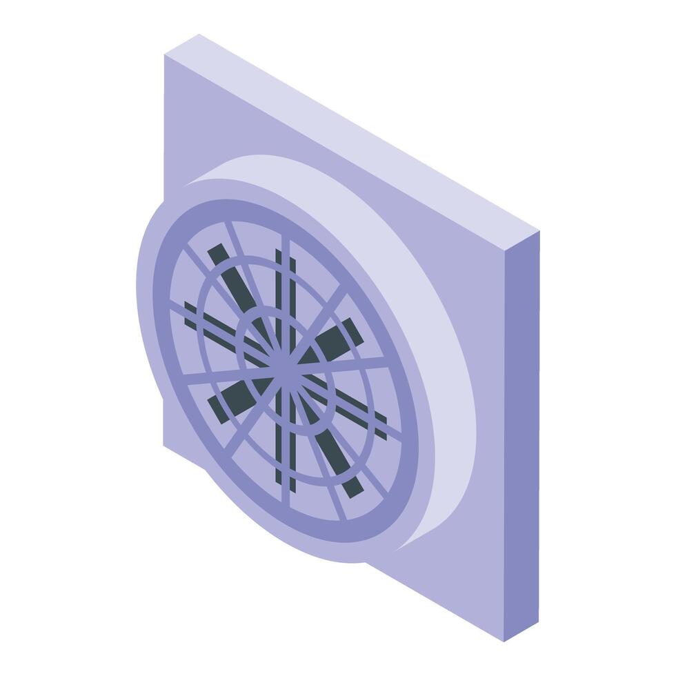 Pig farm air fan conditioner icon isometric vector. Country business vector