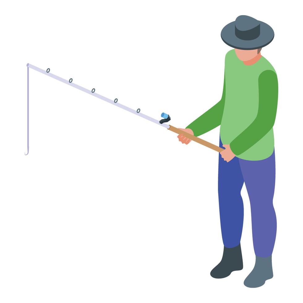 Fisherman profession icon isometric vector. Maritime angler vector