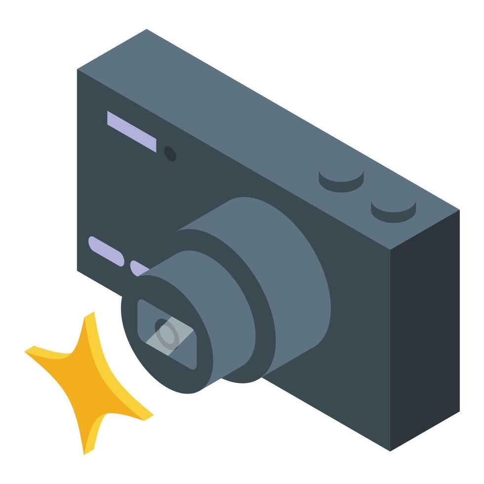 Camera flash photo icon isometric vector. New modern photo vector