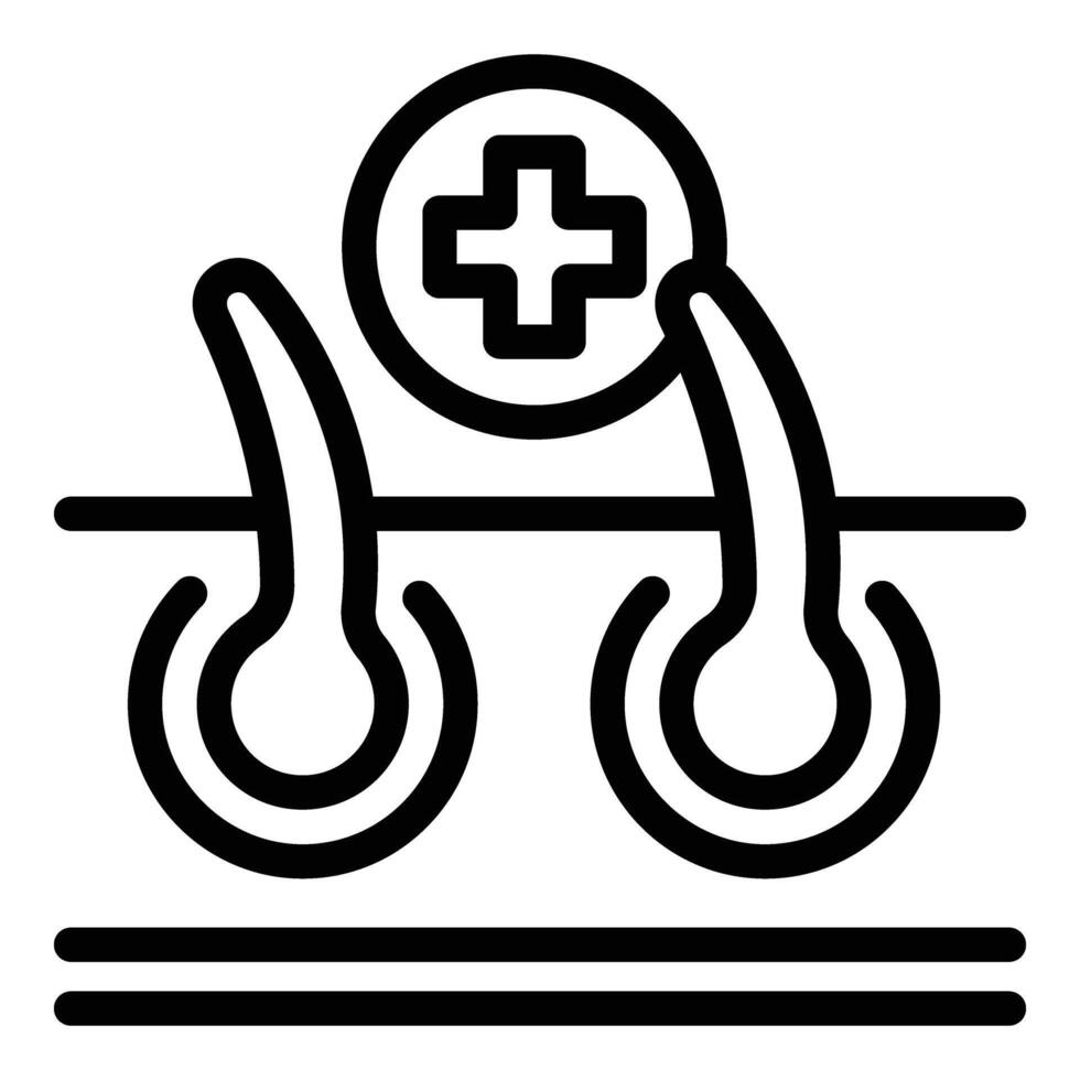 pelo y cuero cabelludo clínica icono contorno vector. médico consulta vector