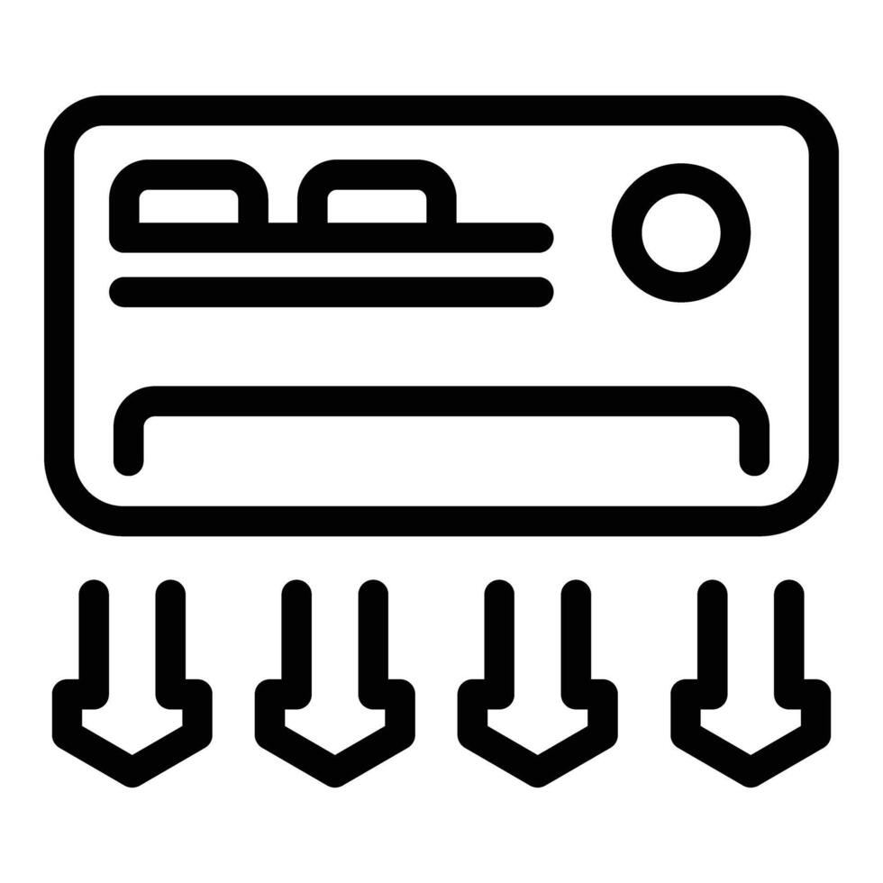 Air conditioner streams icon outline vector. Fresh airflow vector