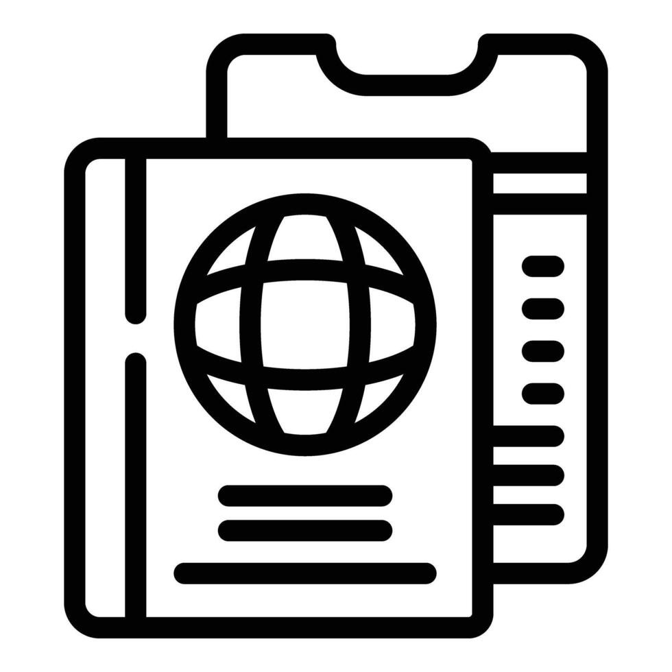 Travelling passport icon outline vector. Passenger documents vector