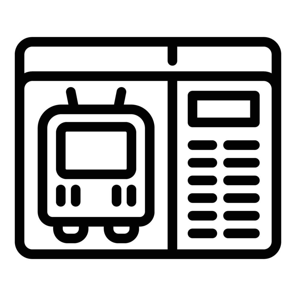Train ticket icon outline vector. Railway transportation vector