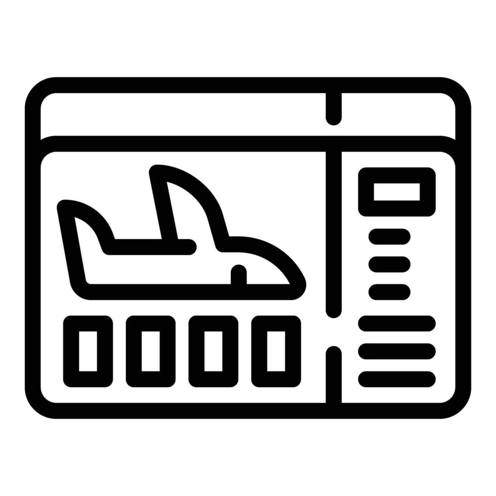 Flight booking ticket icon outline vector. Airplane admission pass vector