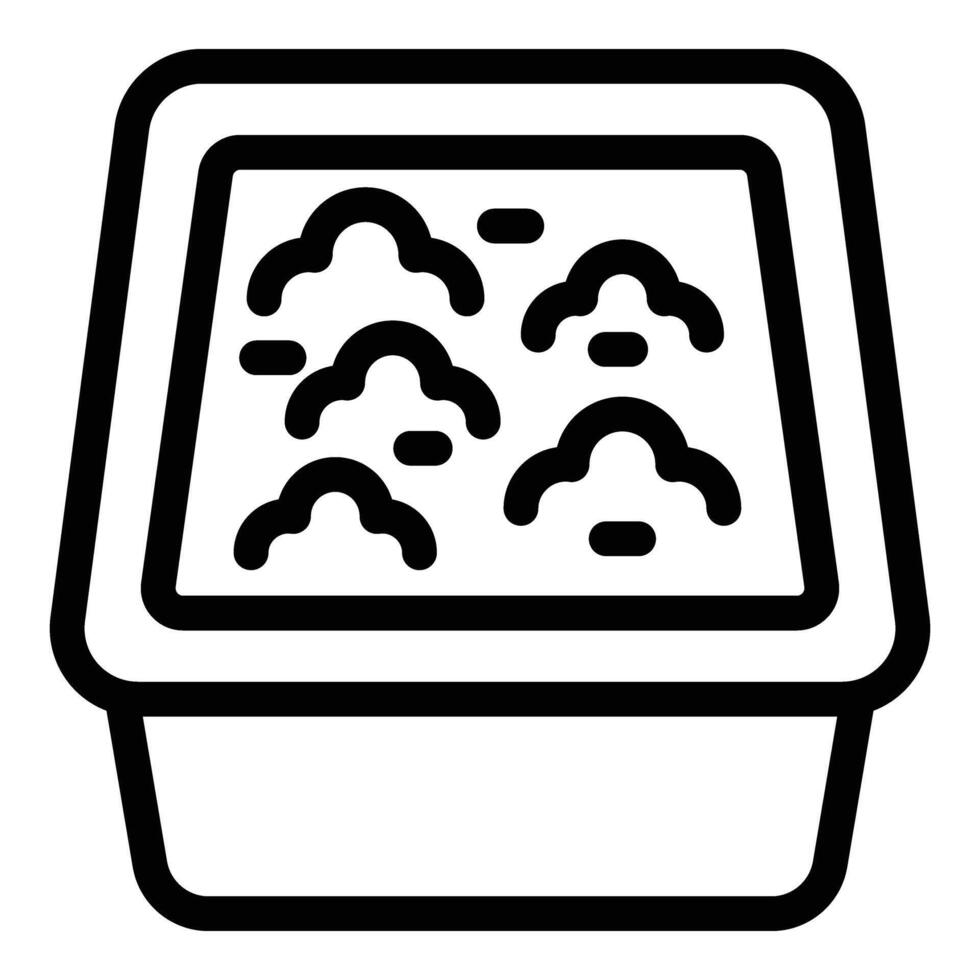Filler material icon outline vector. Canine toilet box vector