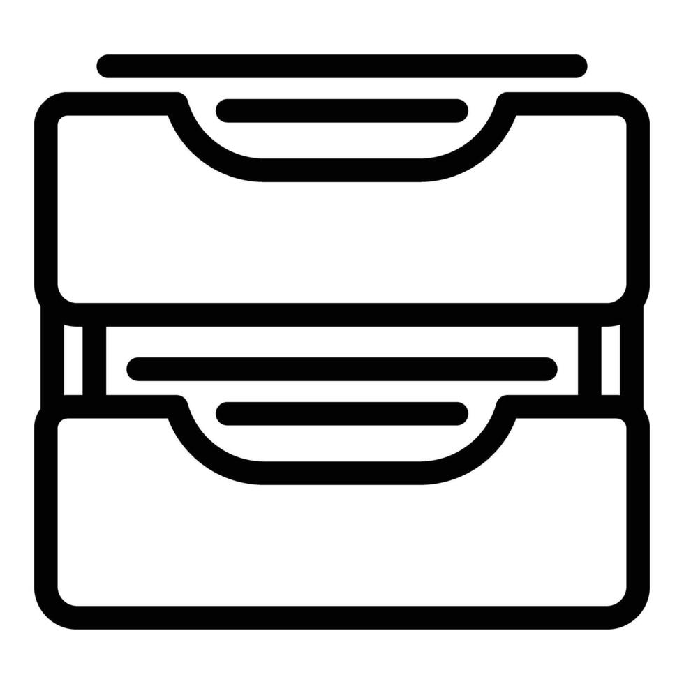 Plastic multi layer office tray icon outline vector. Documents holder item vector