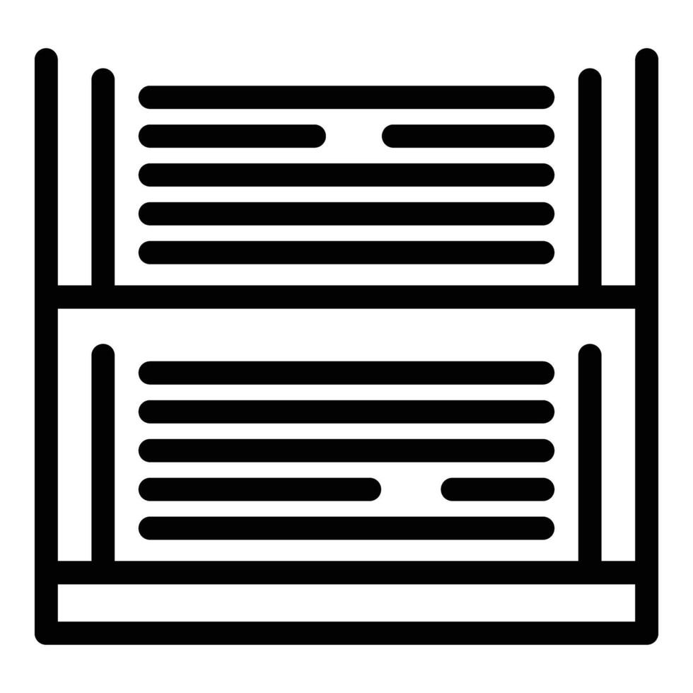 Document tray icon outline vector. Administrative supply vector