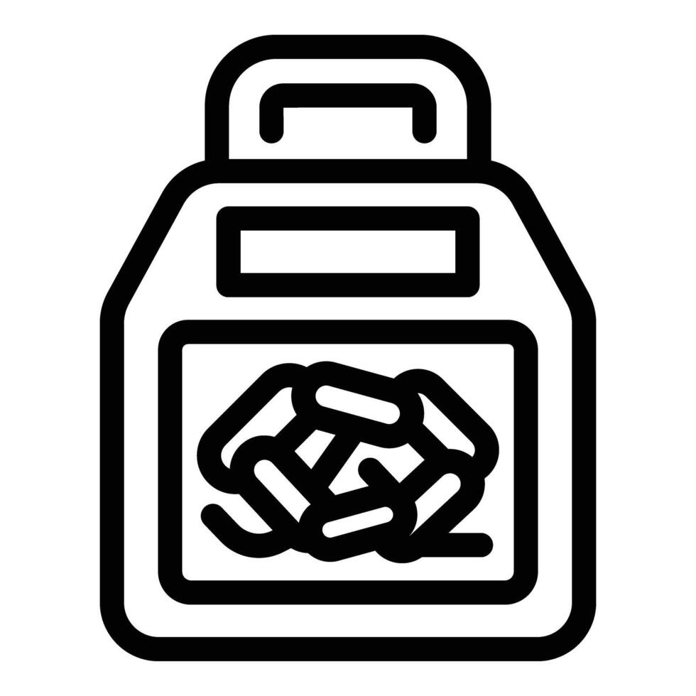 Hygienic litter filler icon outline vector. Sandbox refill bag vector