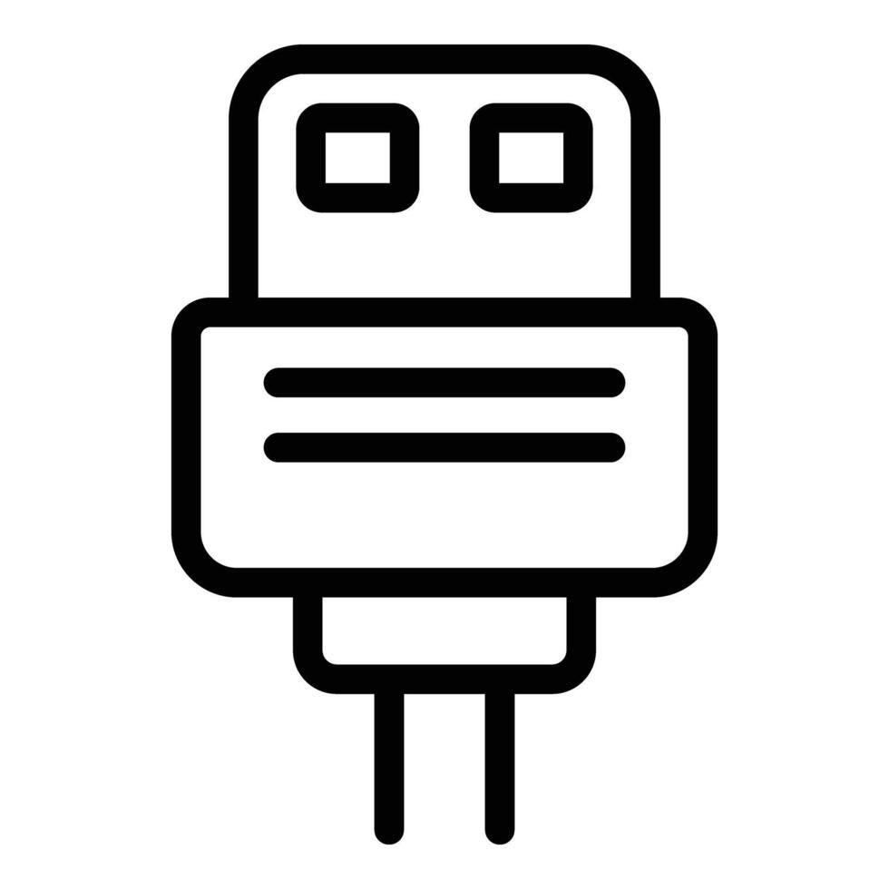 USB power cord icon outline vector. Smart technology device vector