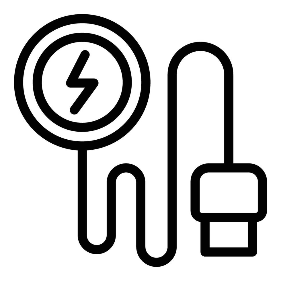 Portable phone charger icon outline vector. Energy device adapter vector