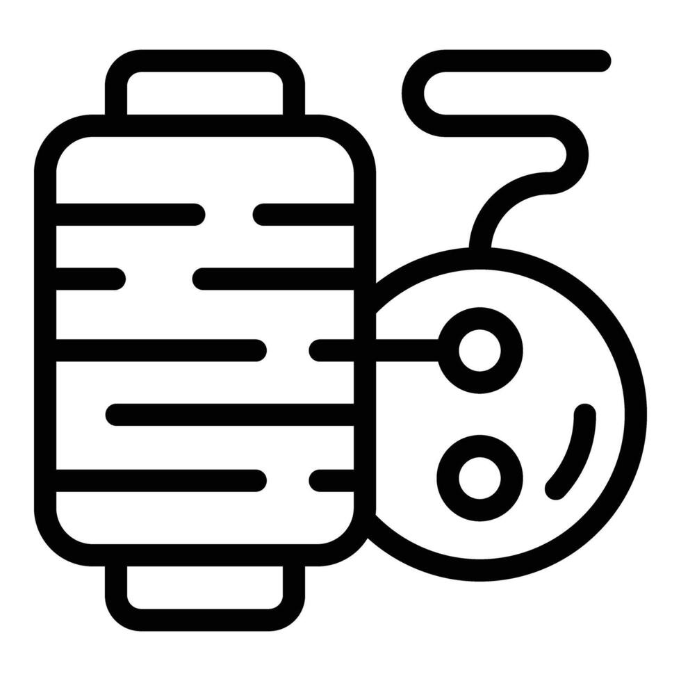 Sewing thread button icon outline vector. Needlework material equipment vector