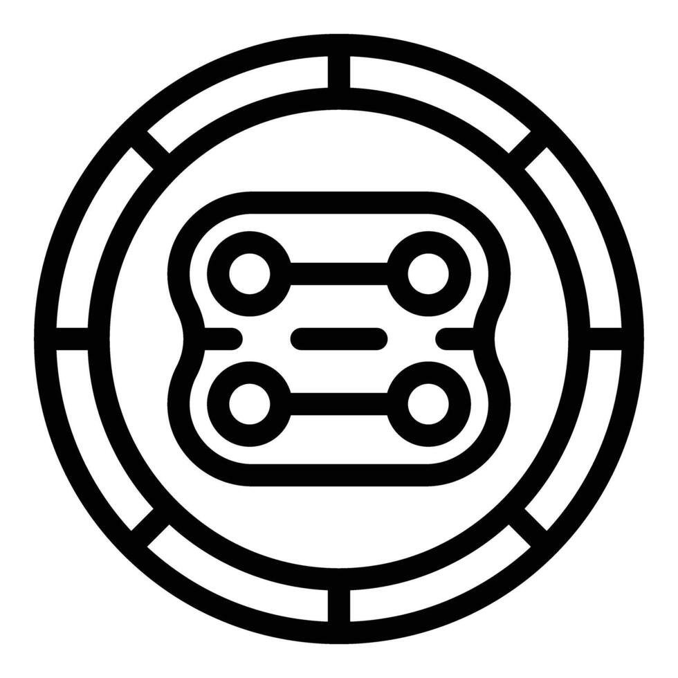 Thread button icon outline vector. Sewing fashion activity vector