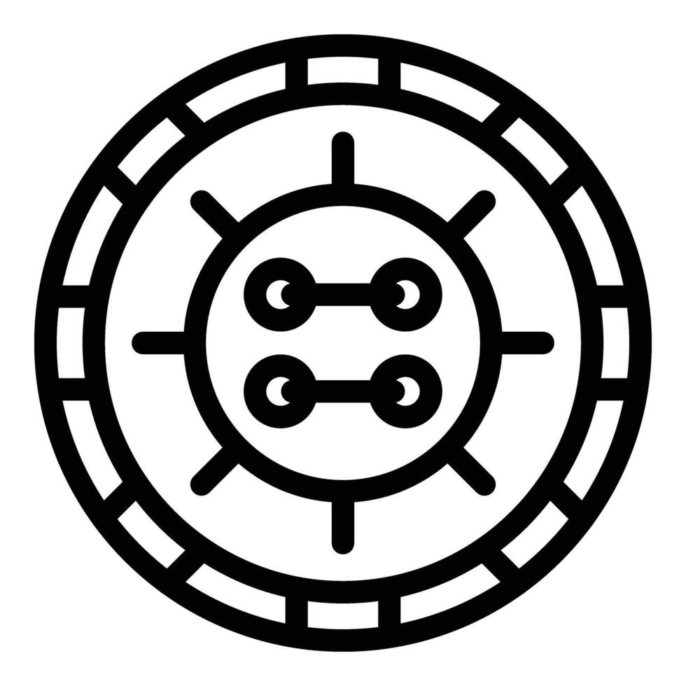 Needlecraft button icon outline vector. Sewing activity vector