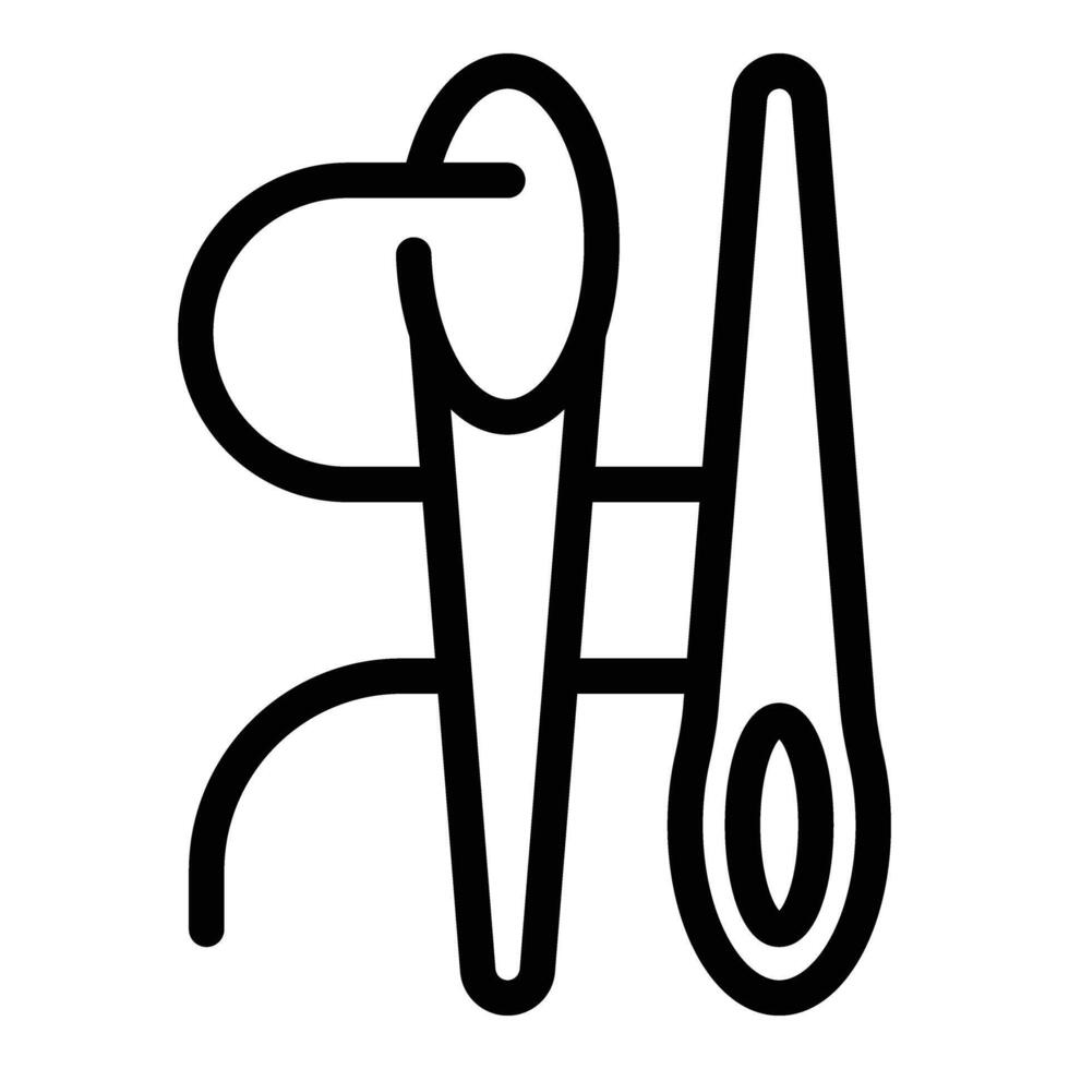 Needlecraft hobby icon outline vector. Sewing needles and thread vector