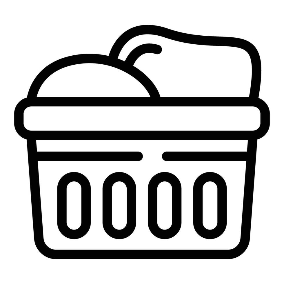 Laundry hamper icon outline vector. Household basket vector