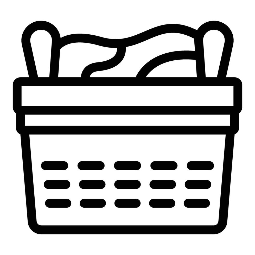 Foldable laundry basket icon outline vector. Household chores vector