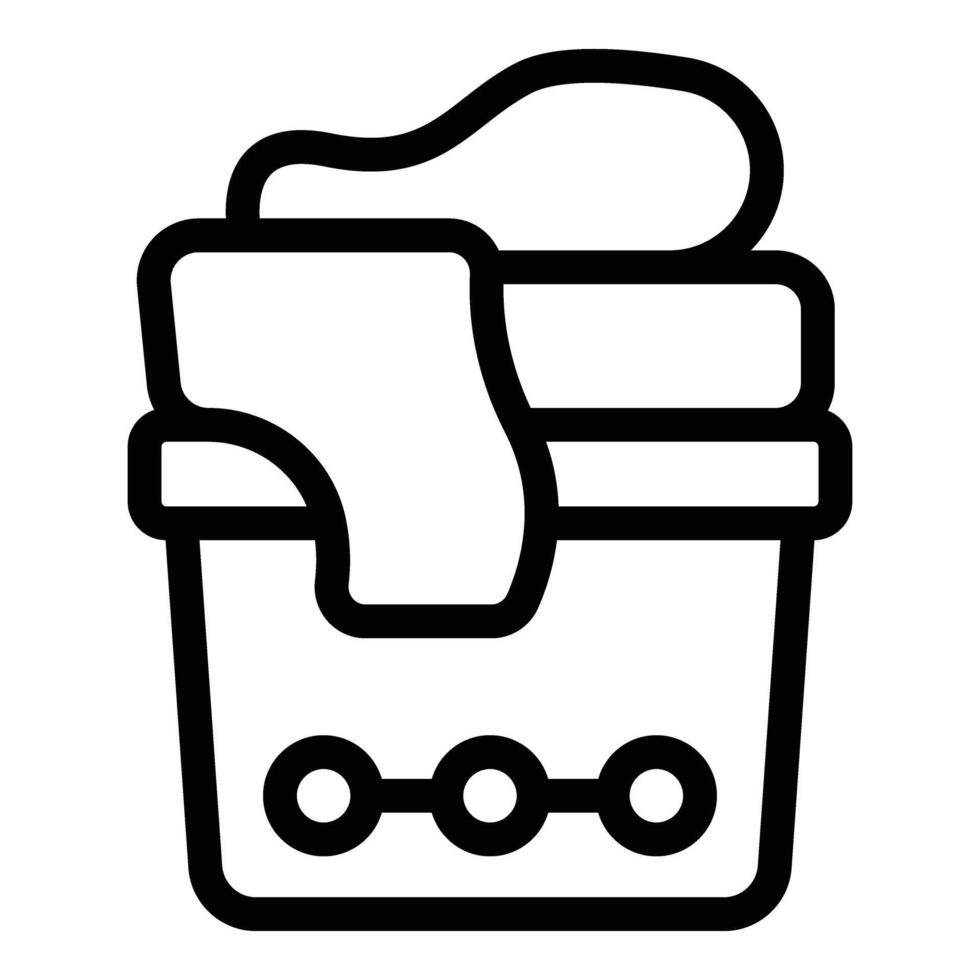 Washing bin icon outline vector. Plastic clothes container vector