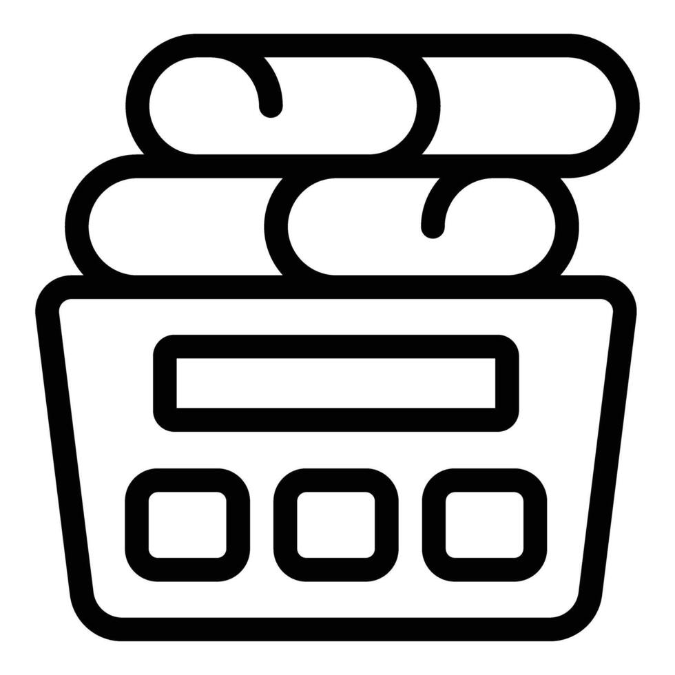 Portable laundry basket icon outline vector. Textile storage bin vector