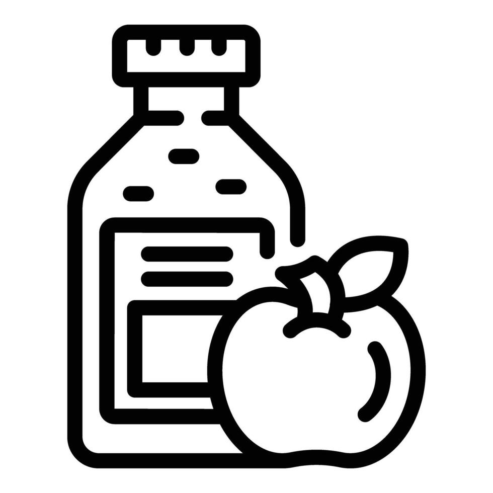 sidra vinagre infusión icono contorno vector. manzana bebida botella vector