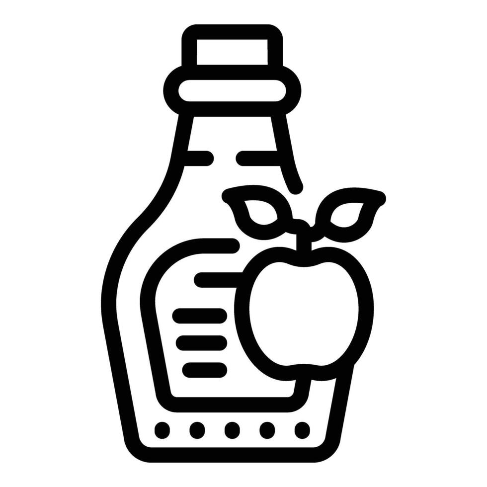 manzana sidra botella icono contorno vector. Fruta bebida vector