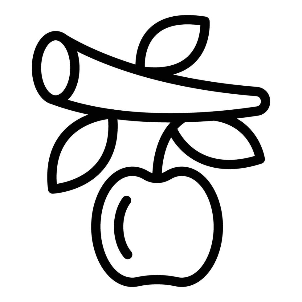 Apple on branch icon outline vector. Cider ingredient vector