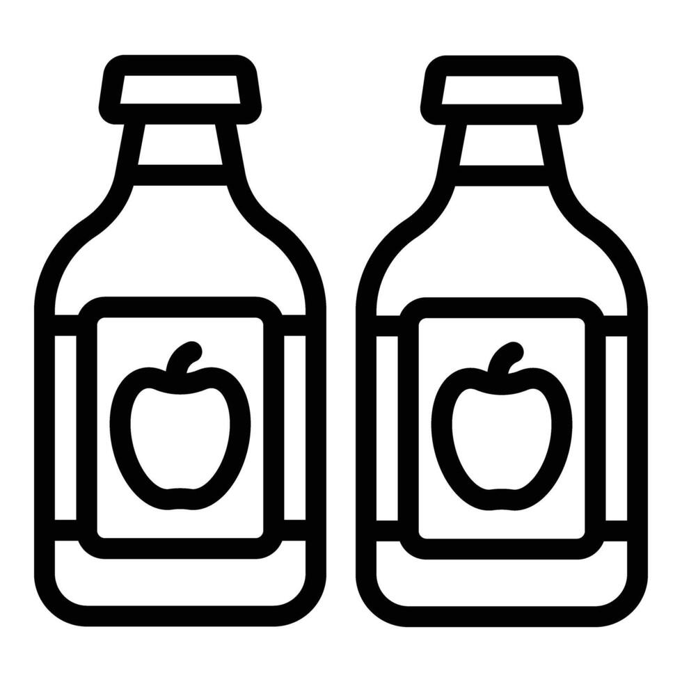 natural sidra botellas icono contorno vector. aromático manzana elaborar cerveza vector