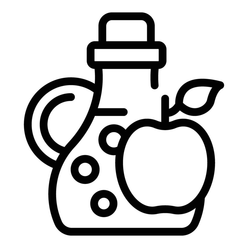 Cider glass bottle icon outline vector. Natural beverage vector