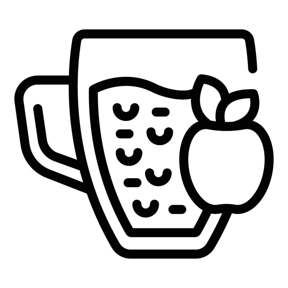 sidra taza icono contorno vector. Fresco jugo jarra vector