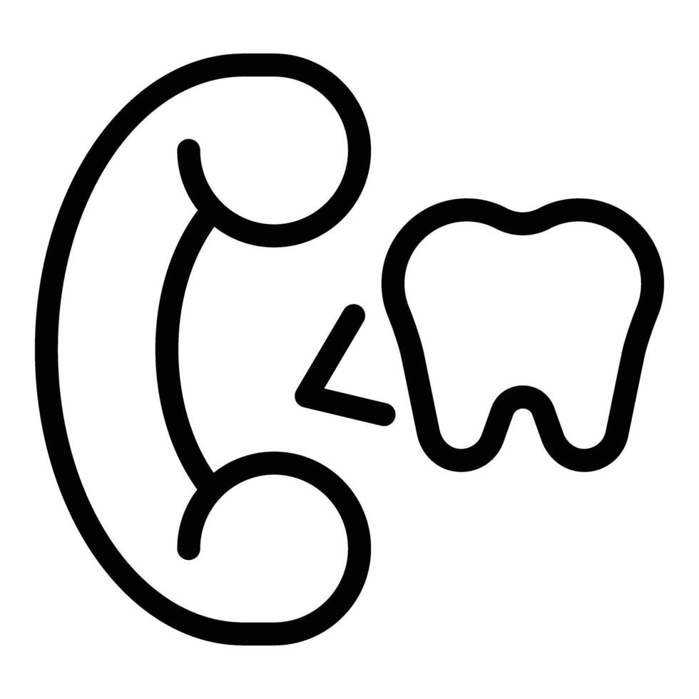 estomatología cita icono contorno vector. dental chequeo vector