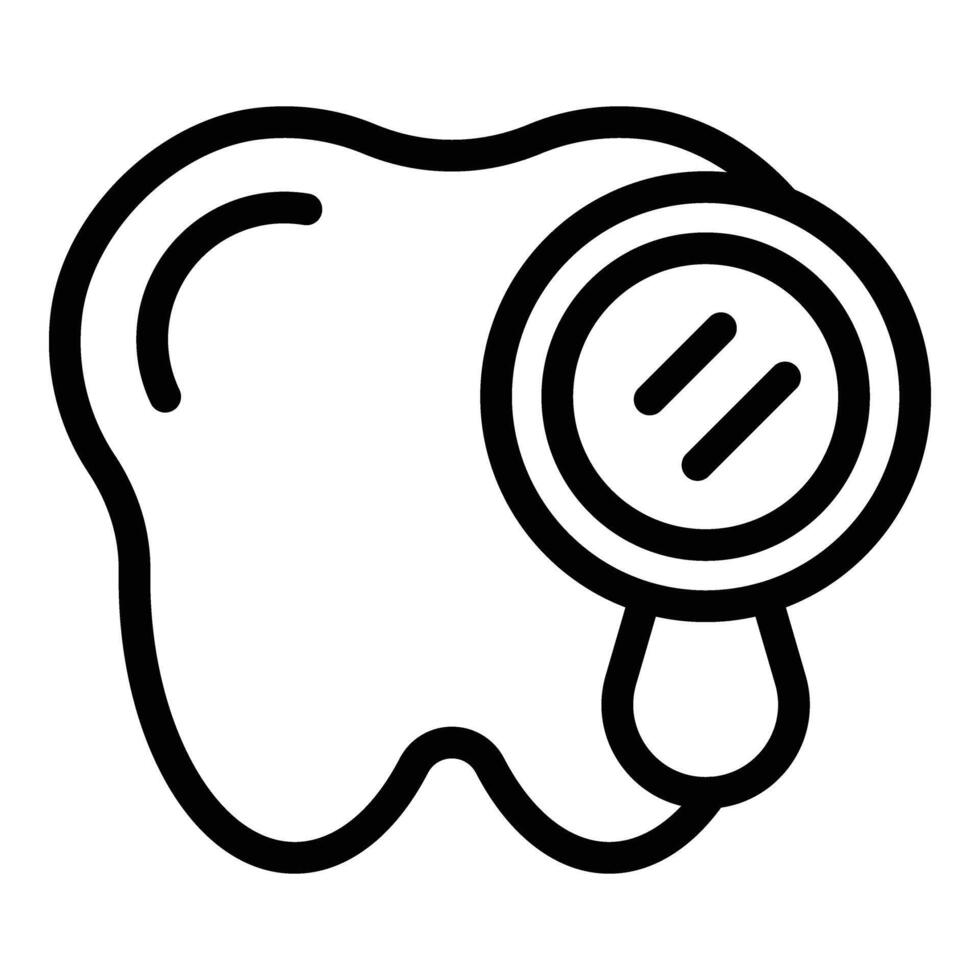 dental examen icono contorno vector. diente diagnóstico vector