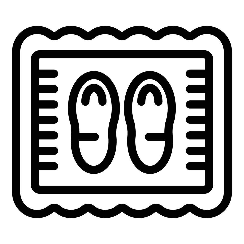 Indoor shoes mat icon outline vector. Floor covering rug vector