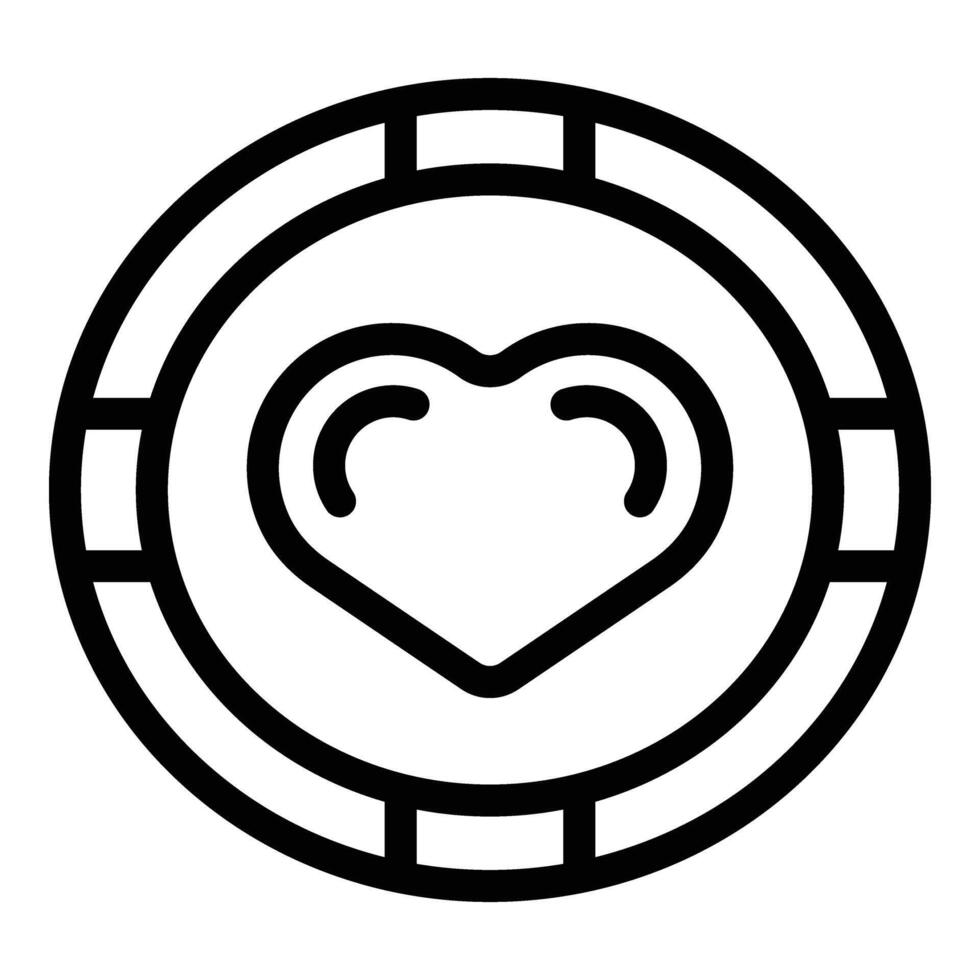 Warm welcome doormat icon outline vector. Floor round heart mat vector