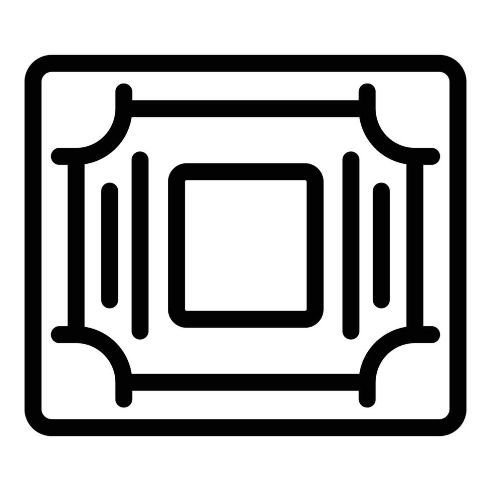 Washable door mat icon outline vector. Indoor floor carpet vector