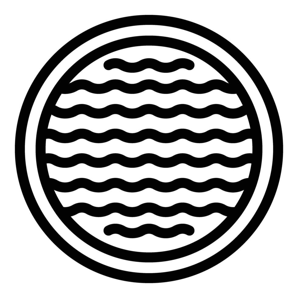 Circle doormat icon outline vector. Decorative front door mat vector