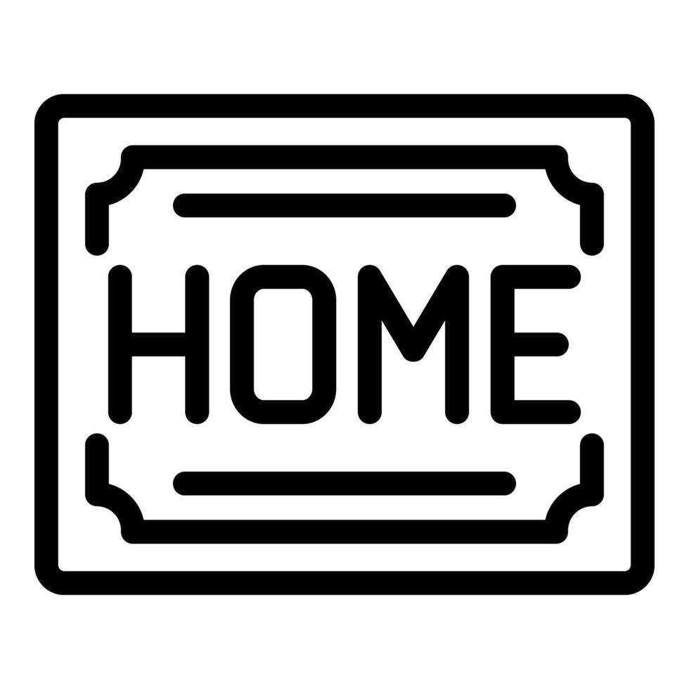 Cozy home doormat icon outline vector. Warm homecoming welcome rug vector