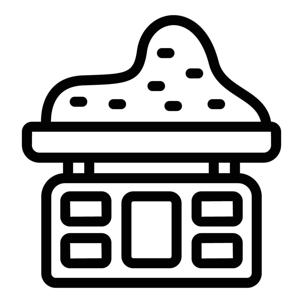 Kitchen weight instrument icon outline vector. Grocery tare vector
