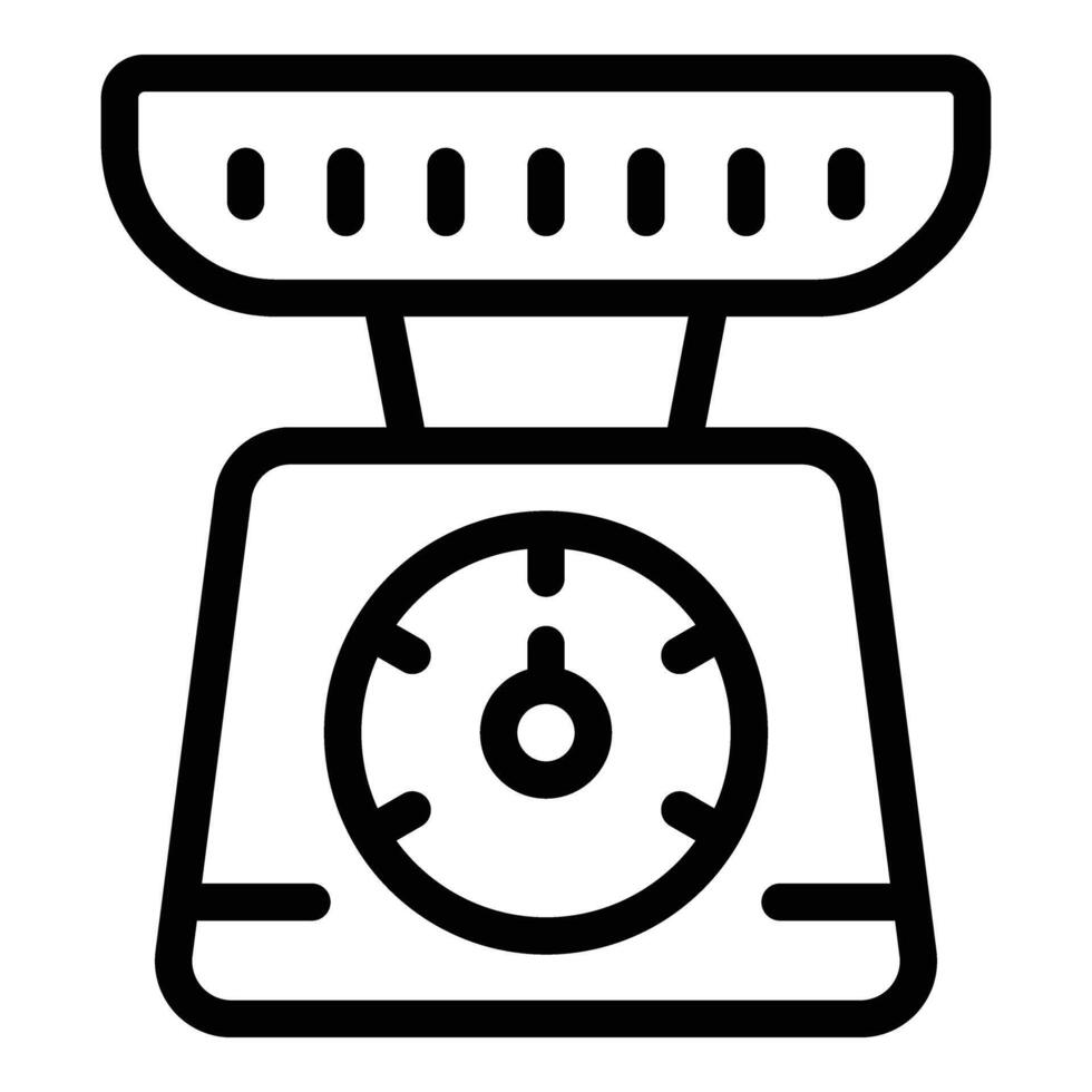 Professional kitchen scale icon outline vector. Food mass appliance vector