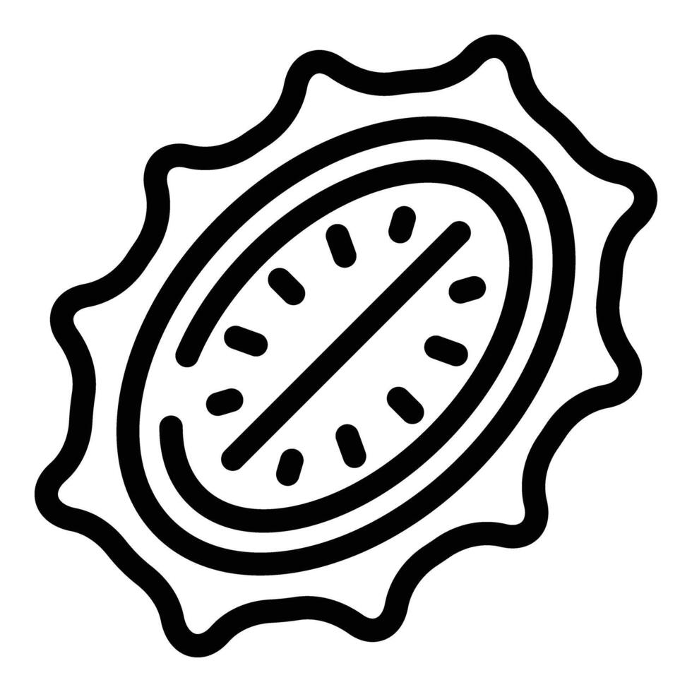 Antioxidant kiwano icon outline vector. Halved horned melon vector