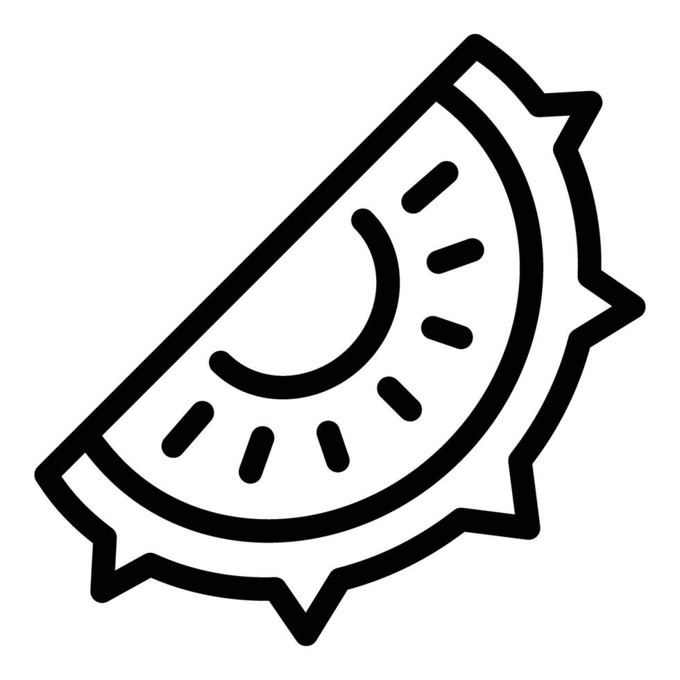 Sliced horned melon icon outline vector. Fruit piece vector