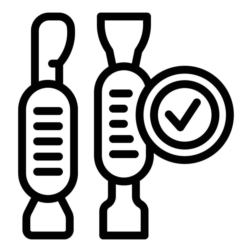 Cuticle pushes tools icon outline vector. Manicure supplies vector