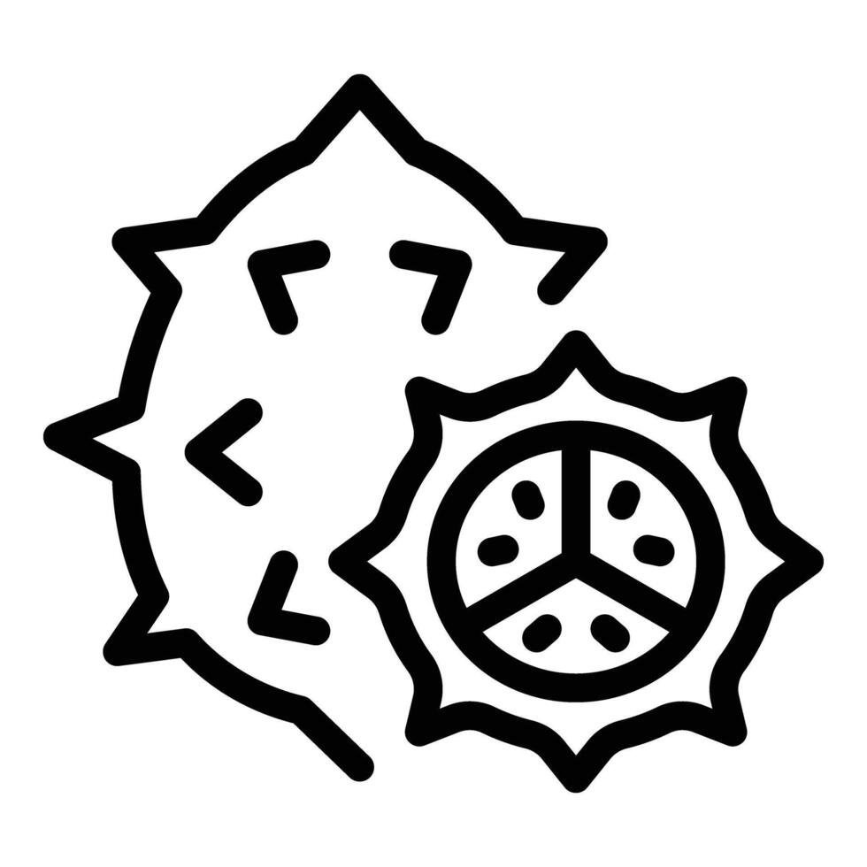 Vitamin kiwano fruit icon outline vector. Exotic dessert vector
