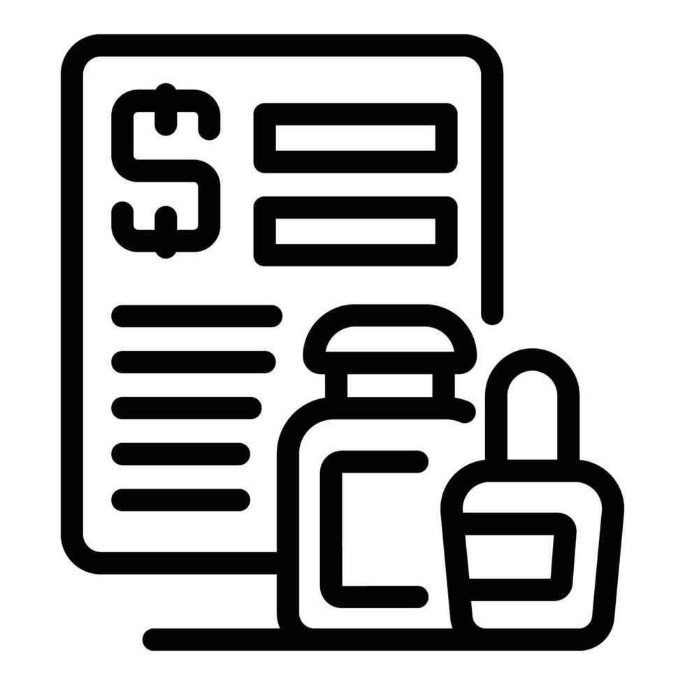 uña Servicio lista de precios icono contorno vector. manicura costo vector