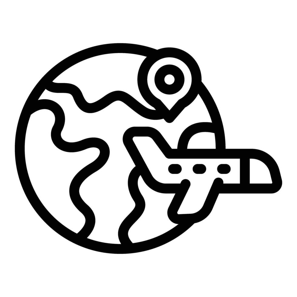 Airplane delivery service icon outline vector. International shipment vector