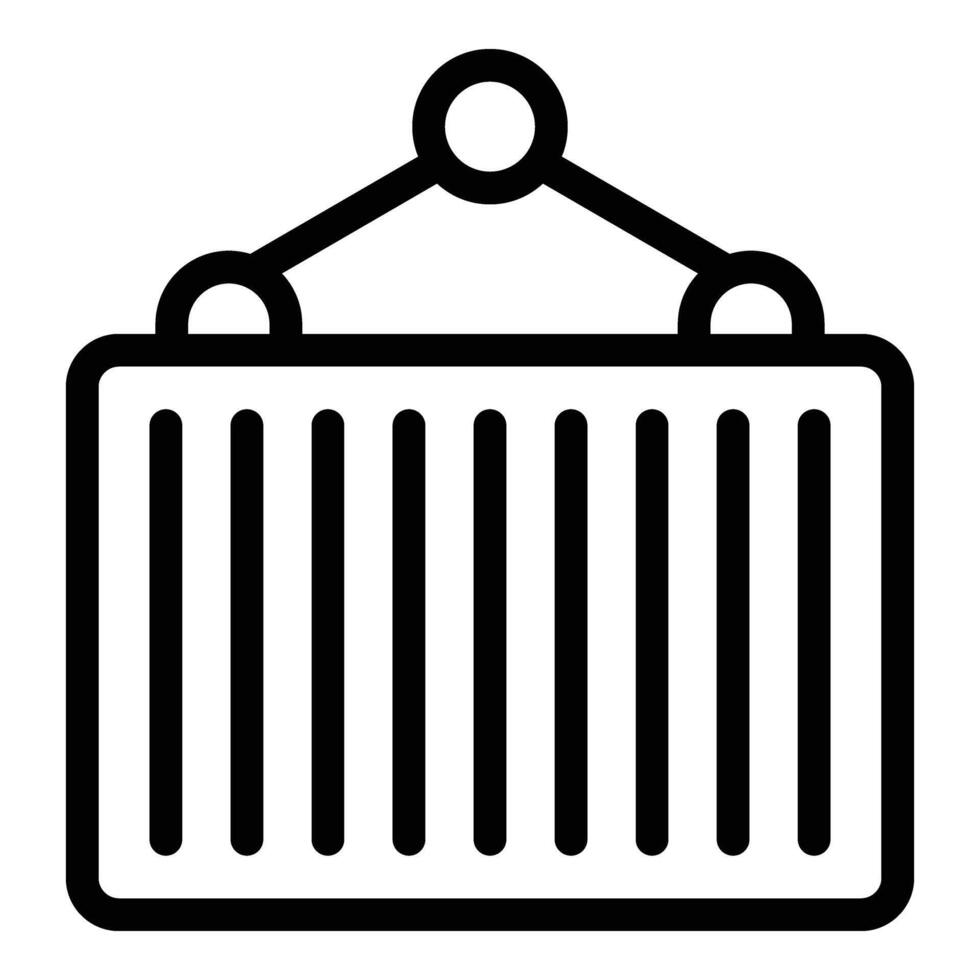 Container lifting icon outline vector. Cargo delivery container vector