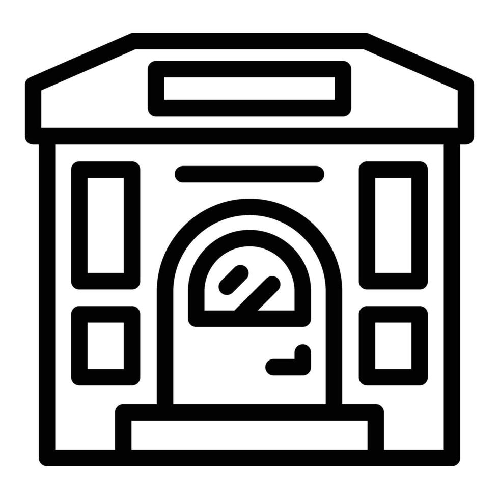 Post office icon outline vector. Parcel locker vector