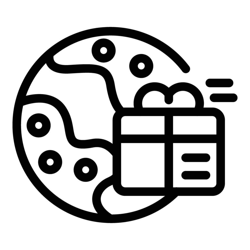 Worldwide shipping icon outline vector. International delivery service vector