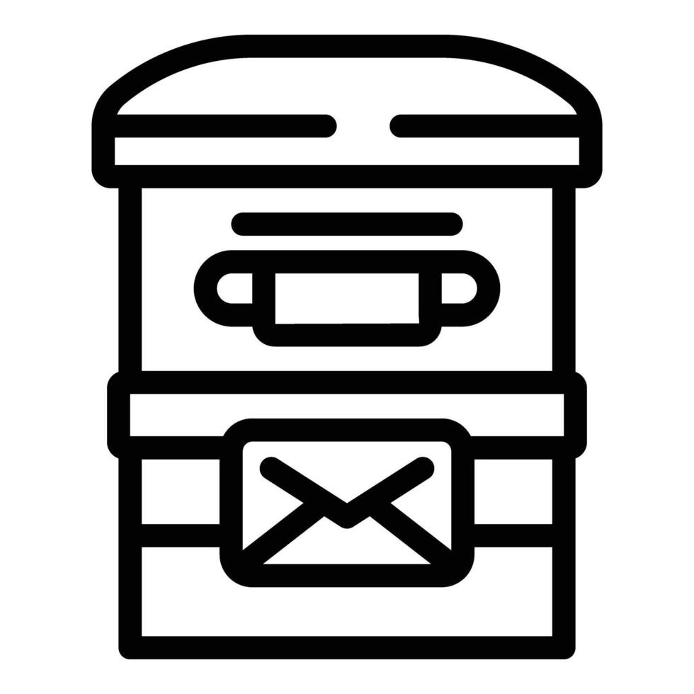 Postbox container icon outline vector. Letters repository vector
