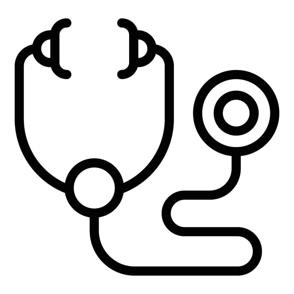 Doctor stethoscope icon outline vector. First aid equipment vector