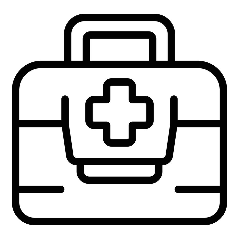 First aid kit icon outline vector. Emergency medical help vector