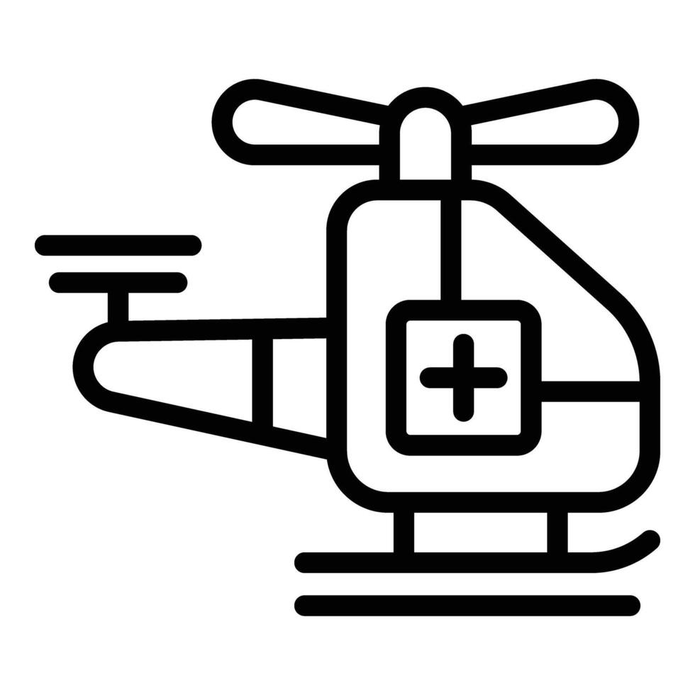 Emergency helicopter icon outline vector. Air first aid technology vector